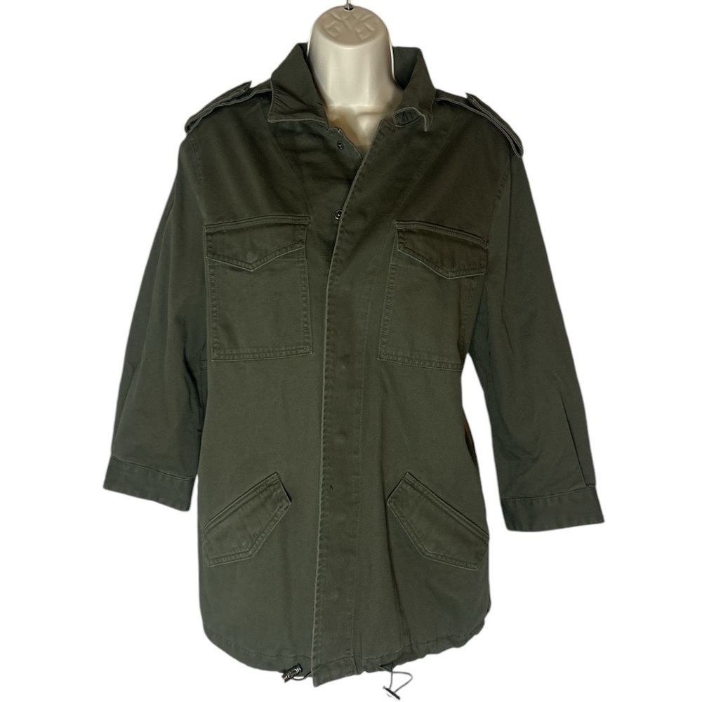 Whowhatwear NWT army green jacket with front snaps size M